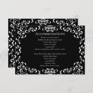 Carte D'accompagnement Mariage gothique noir et blanc