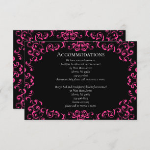 Carte D'accompagnement Mariage gothique rose chaud et noir