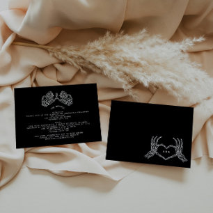 Carte D'accompagnement Mariage Gothique Skeleton Mains Détails du Mariage
