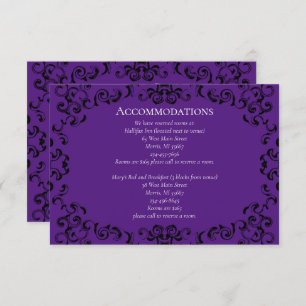 Carte D'accompagnement Mariage gothique violet et noir