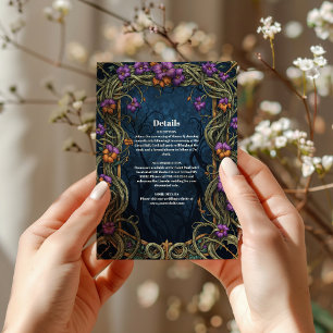 Carte D'accompagnement Mariage Halloween gothique Art nouveau