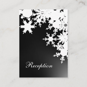 Carte D'accompagnement Mariage hivernal aux flocons noirs