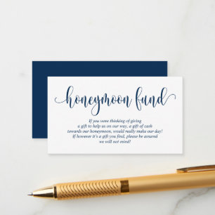 Carte D'accompagnement Mariage Honeymoon Fund et le souhait, Modern Navy 