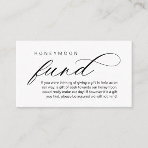Carte D'accompagnement Mariage Honeymoon Fund, Wish, Modern Classy