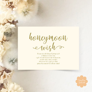 Carte D'accompagnement Mariage Honeymoon Wish Fund Cash