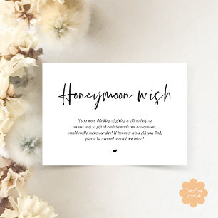 Carte D'accompagnement Mariage Honeymoon Wish Fund Cash
