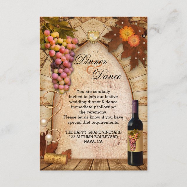 Carte D'accompagnement Mariage Instructions et hébergement Insérer une ca (Devant)