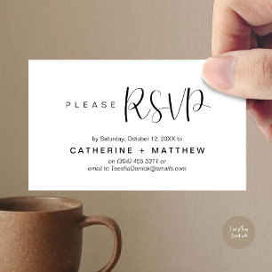 Carte D'accompagnement Mariage invite RSVP minimaliste moderne rappel
