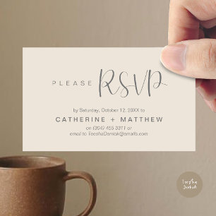 Carte D'accompagnement Mariage invite RSVP minimaliste moderne rappel