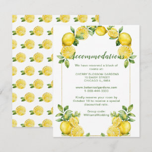 Carte D'accompagnement Mariage Italien Cadre Citron Hébergements