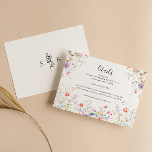 Carte D'accompagnement Mariage Jardin de Printemps Floral Aquarelle Paste