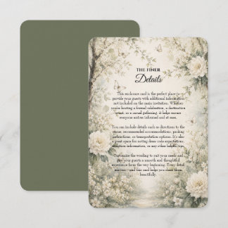 Carte D'accompagnement Mariage Jardin de Printemps Papillon Blanc