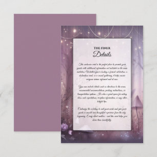 Carte D'accompagnement Mariage Lavande magique Fairy Lights