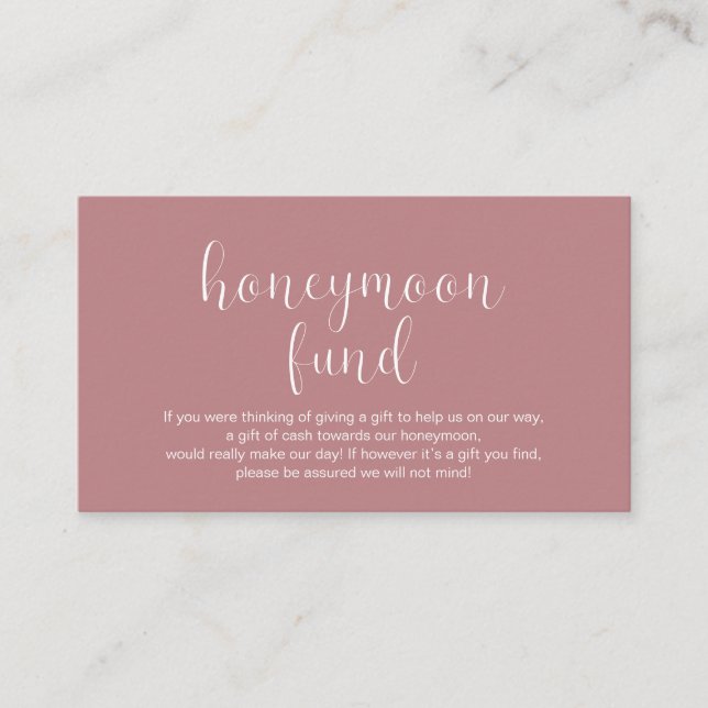 Carte D'accompagnement Mariage Lune de Miel, Modern Minimal (Devant)
