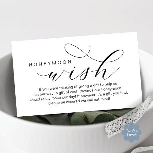 Carte D'accompagnement Mariage Lune de miel souhait, Fonds, minimaliste m