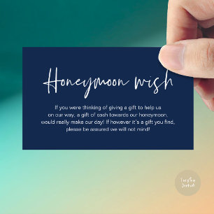 Carte D'accompagnement Mariage Lune de Miel Souhaite, Cadeaux de Mariage 