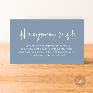Carte D'accompagnement Mariage Lune de Miel Souhaite, Cadeaux de Mariage