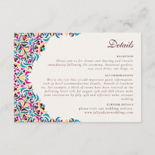 Carte D'accompagnement Mariage Luxueux Fantaisiste Style Bordure Florale