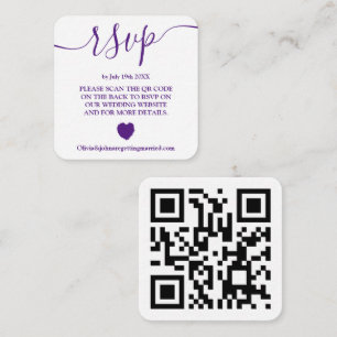 Carte D'accompagnement Mariage Magenta moderne rsvp Qr code Encevoir voit