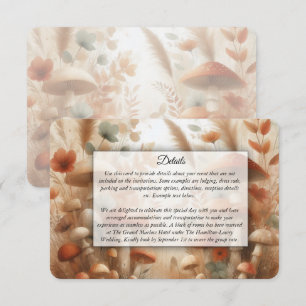 Carte D'accompagnement Mariage Magie de la Forêt Champignon en Terracotta