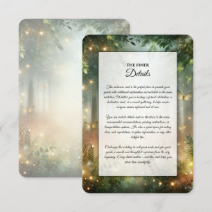 Carte D'accompagnement Mariage Magique de la Prairie de la Forêt Mystique
