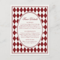 Mariage Merlot Rouge Harlequin Damier Détails Plus