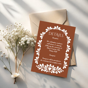 Carte D'accompagnement Mariage mexicain Talavera en terre cuite