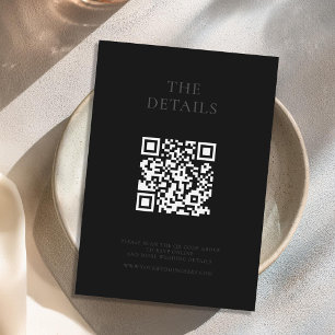 Carte D'accompagnement Mariage minimal mat moderne noir