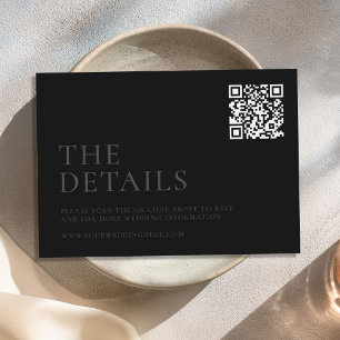 Carte D'accompagnement Mariage minimal mat moderne noir