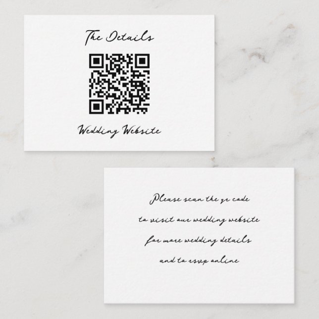 Carte D'accompagnement Mariage minimaliste (Devant / Derrière)