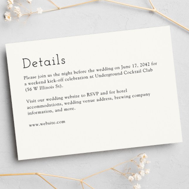 Carte D'accompagnement Mariage minimaliste (Créateur téléchargé)