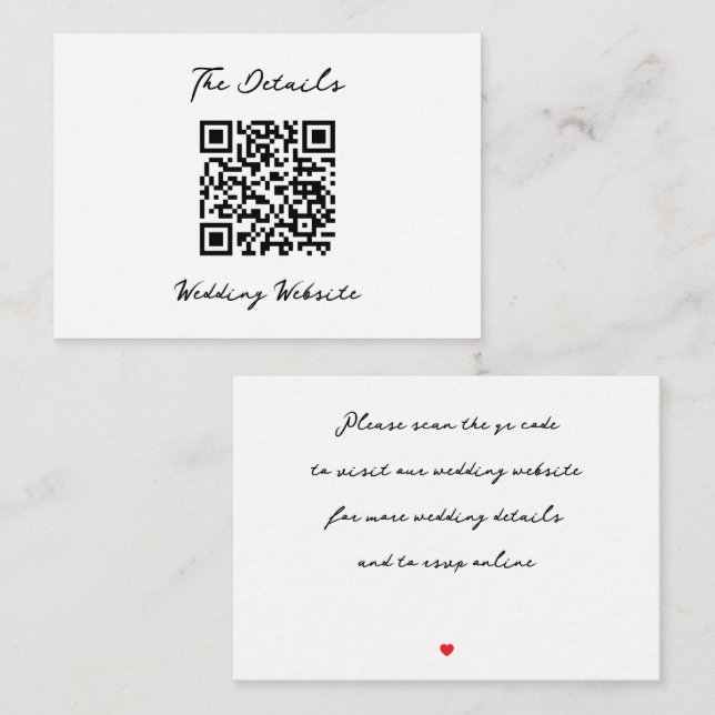 Carte D'accompagnement Mariage minimaliste (Devant / Derrière)