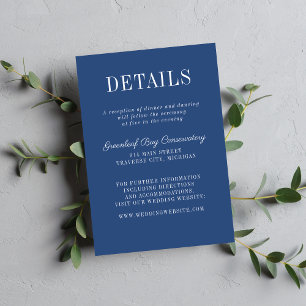 Carte D'accompagnement Mariage Minimaliste 2 Bleu Vrai Simplicité Florale