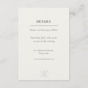 Carte D'accompagnement Mariage Minimaliste Dollar de Sable Côtiers
