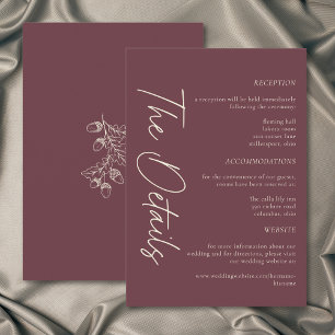 Carte D'accompagnement Mariage minimaliste feuille de chêne gland automne