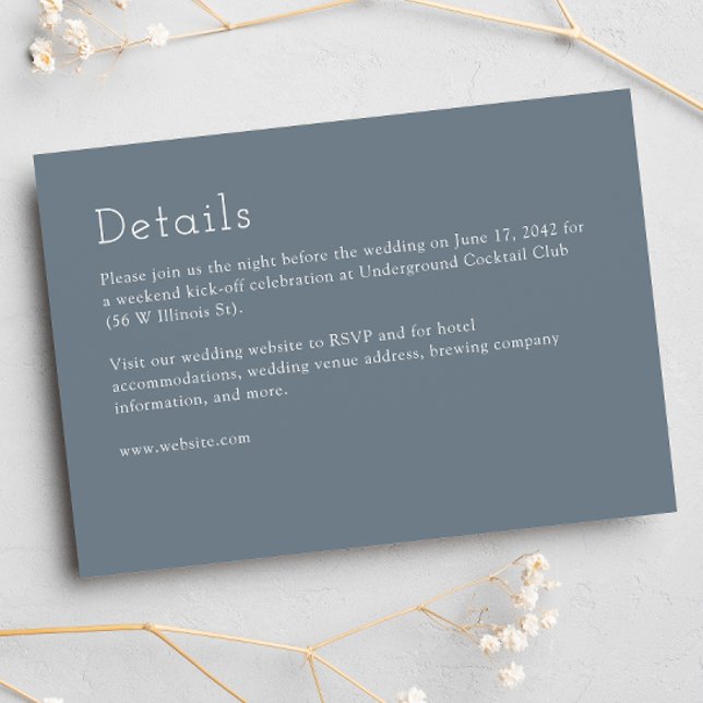 Carte D'accompagnement Mariage Minimaliste Gris Ardoise (Créateur téléchargé)
