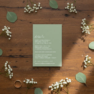 Carte D'accompagnement Mariage minimaliste minimaliste moderne Sage de sc