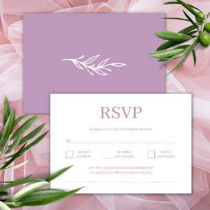 Carte D'accompagnement Mariage minimaliste moderne Lilac violet RSVP