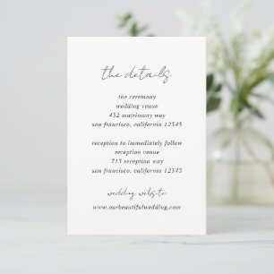 Carte D'accompagnement Mariage minimaliste moderne noir et blanc