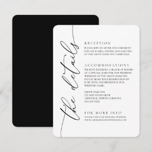 Carte D'accompagnement Mariage minimaliste moderne noir et blanc 2