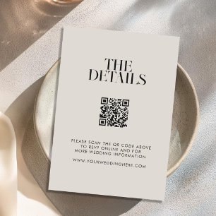 Carte D'accompagnement Mariage minimaliste moderne noir et ivoire chic