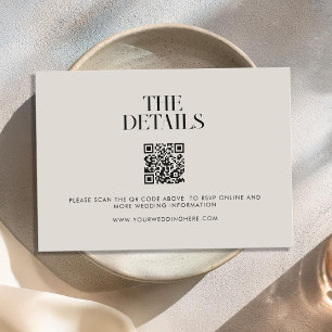 Carte D'accompagnement Mariage minimaliste moderne noir et ivoire chic