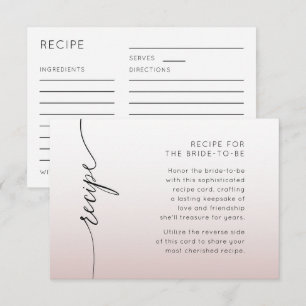Carte D'accompagnement Mariage Minimaliste Rose Ombré Recette Baby Shower