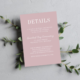 Carte D'accompagnement Mariage Minimaliste Simplicité Florale 2 Clair de