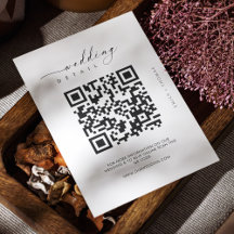 Mariage moderne avec QR Code noir et blanc