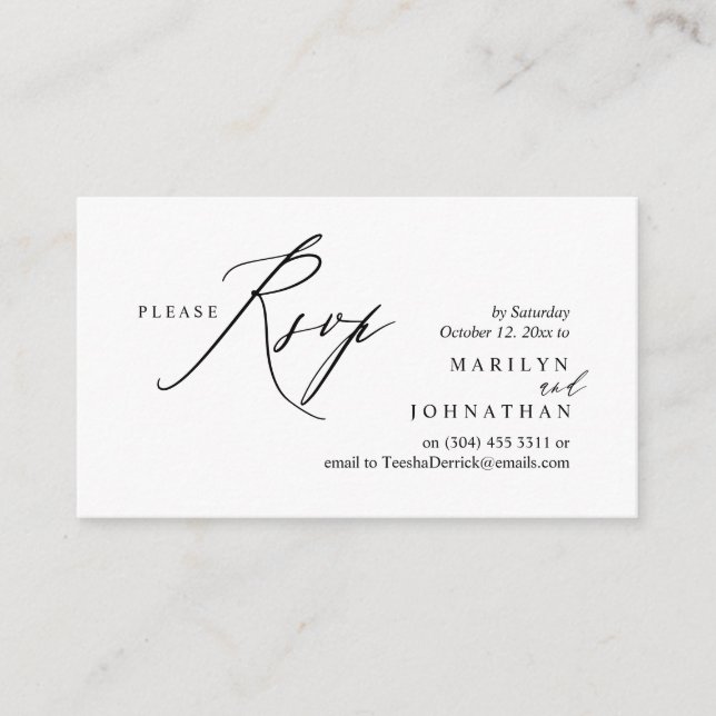 Carte D'accompagnement Mariage moderne Boho RSVP (Devant)