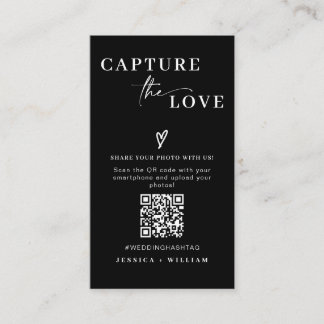 Carte D'accompagnement Mariage moderne Capter l'amour Qr Code