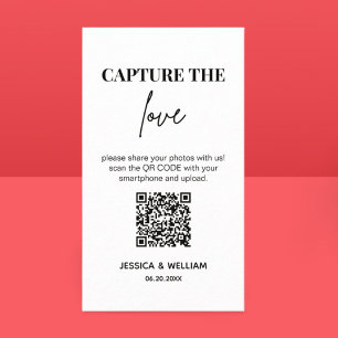 Carte D'accompagnement Mariage moderne Capter l'amour Qr Code