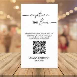 Carte D'accompagnement Mariage moderne Capter l'amour Qr Code
