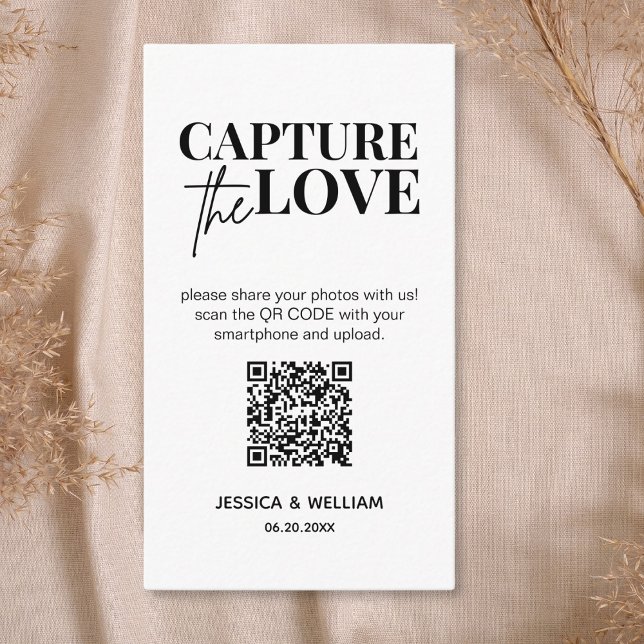 Carte D'accompagnement Mariage moderne Capter l'amour Qr Code (Créateur téléchargé)
